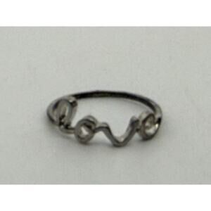 Sterling Silver Love Cursive Word Ring Size 10.5 Thin Band 1.2g